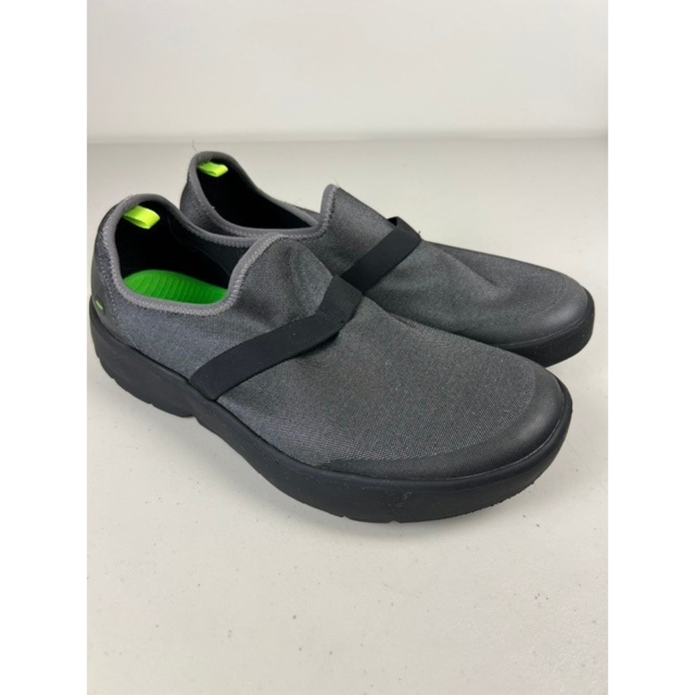 Oofos OOmg Low Shoe Womens Size 12 Charcoal Grey Recovery Slip On Sneakers
